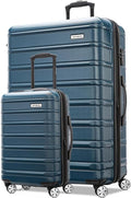 Samsonite Omni 2 Hardside 2 Piece Set - Includes Global Carry-On & Large Checked Suitcases - 360° Dual Spinner Wheels - Integrated TSA Lock & Expansion - Amazon Exclusive - Nova Teal
