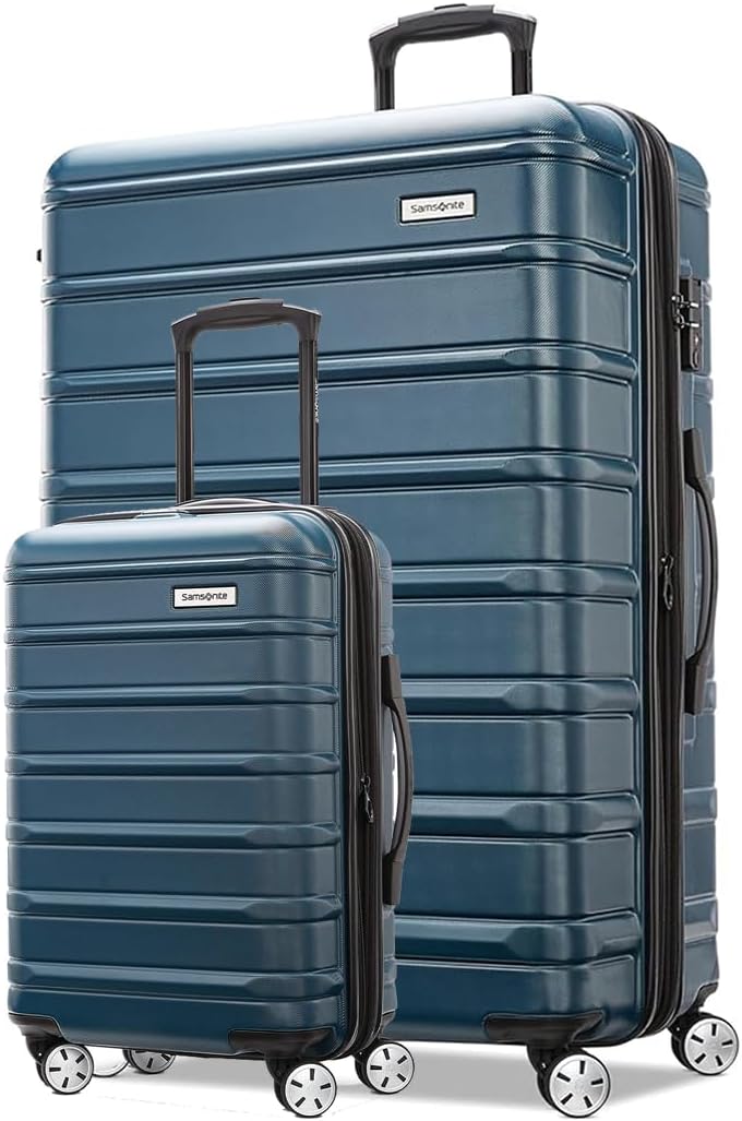 Samsonite Omni 2 Hardside 2 Piece Set - Includes Global Carry-On & Large Checked Suitcases - 360° Dual Spinner Wheels - Integrated TSA Lock & Expansion - Amazon Exclusive - Nova Teal