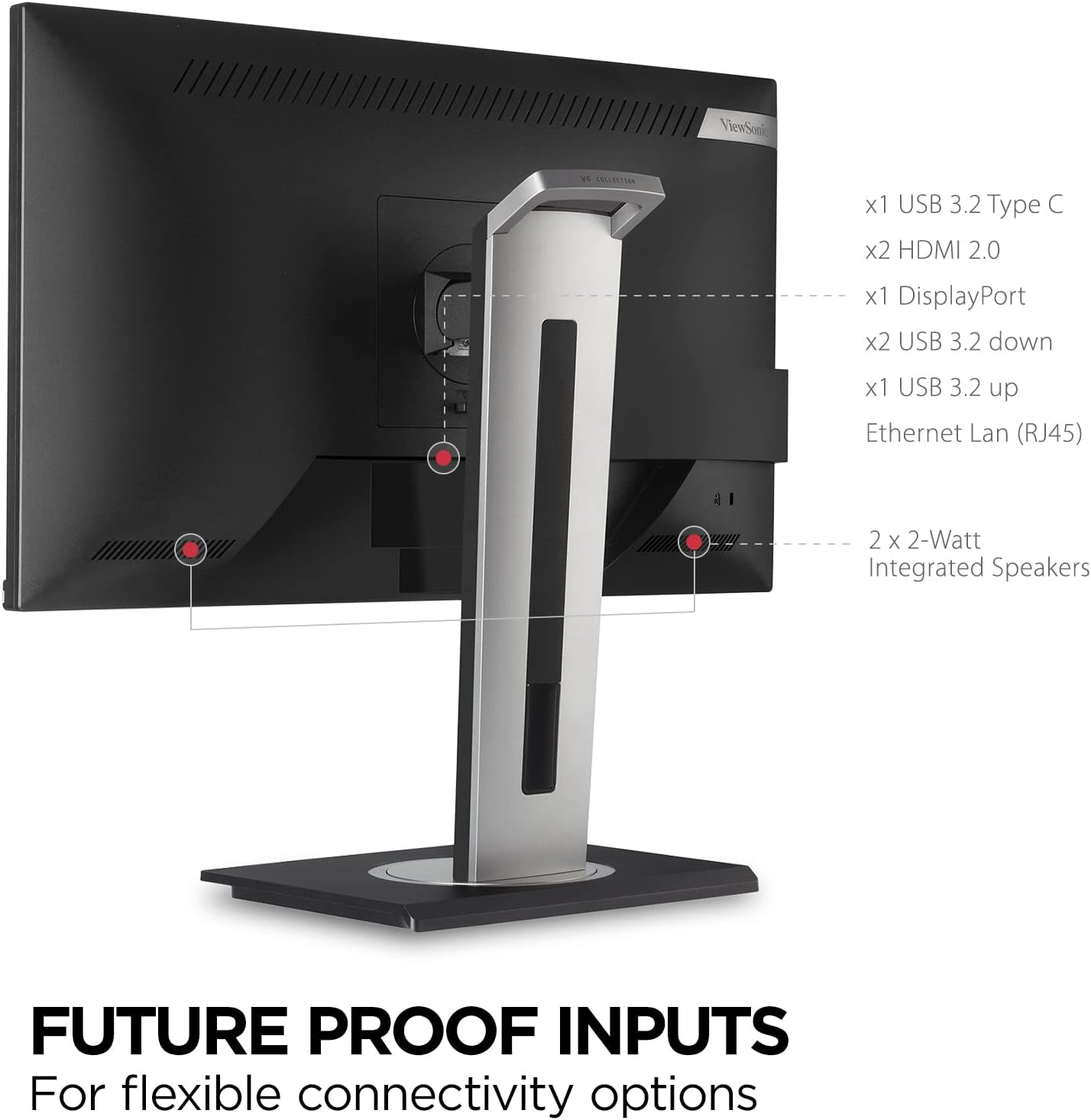 ViewSonic VG2756-4K 27 Inch 4K Monitor, IPS Display with 90W USB-C for Smooth Home and Office Productivity, Full Ergonomic Adjustability, RJ45, HDMI, USB Hub, and DisplayPort Inputs