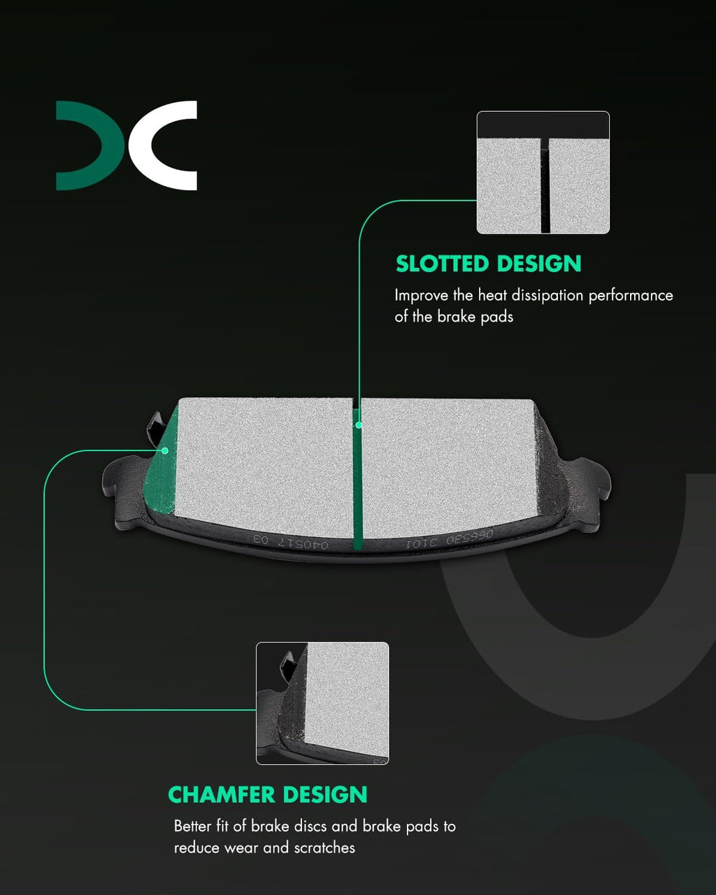 SCITOO Disc Brake Pads and Rotors Rear 13.58' Rotors Replacement 2007-2014 For Cadillac,2007-2014 For Chevrolet,2007-2014 For GMC, 6/Lugs Vented Brake Kits