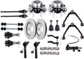 ECCPP - 23PCS Front Upper Control Arm Idler Pitman Arm Tie Rod End Sway Bar Link Wheel Hub Brake Kit For Chevy Silverado 1500 Avalanche Suburban Tahoe For GMC Sierra 1500 Yukon For Cadillac Escalade