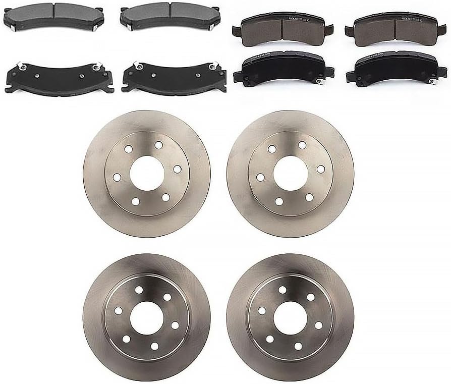 Front & Rear Brake Kit for Chevy Avalanche 1500 2002-2006 for Chevrolet Silverado 1500 2001-2005 for Chevy Silverado 1500 2001-2005 6PCS Ceramic Brakes Pads Rlimerance