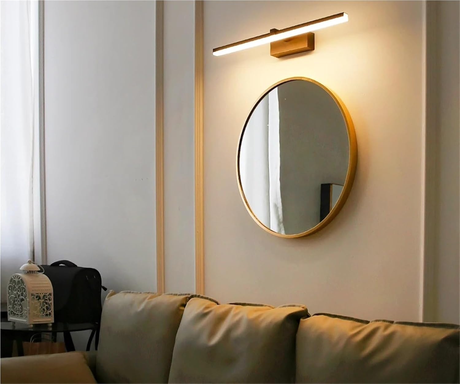 Interior Wall Light 41cm 51cm Waterproof Bathroom Light AC90-260V Wall Lighting Fixture Wall Lamp Inside Black White Silver Gold(Warm White,Silver_8W (41CM))