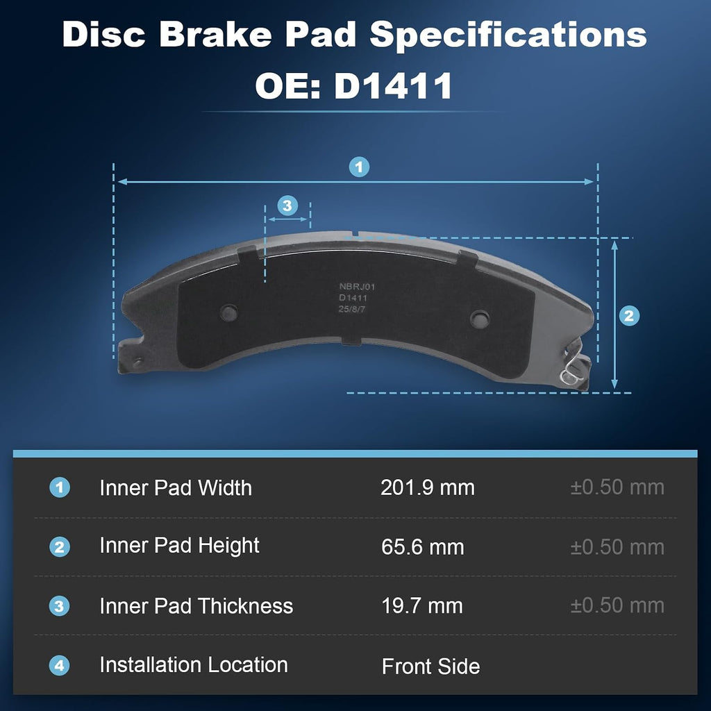 Front Drilled and Slotted Disc Brake Rotors & Ceramic Brake Pads Kit Fit for Chevy 2011-2019 Silverado 2500HD/3500HD, 2016-2018 Suburban 3500HD; for GMC 2011-2019 Sierra 2500HD/3500HD