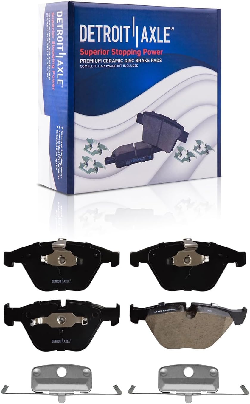 Detroit Axle - Front Brake Kit for BMW 525i 528i 525xi 528xi 530i 530xi 535xi, 535i 528i xDrive, Disc Brake Rotors Ceramic Brakes Pads with Hardware Replacement : 12.76' inch Rotor