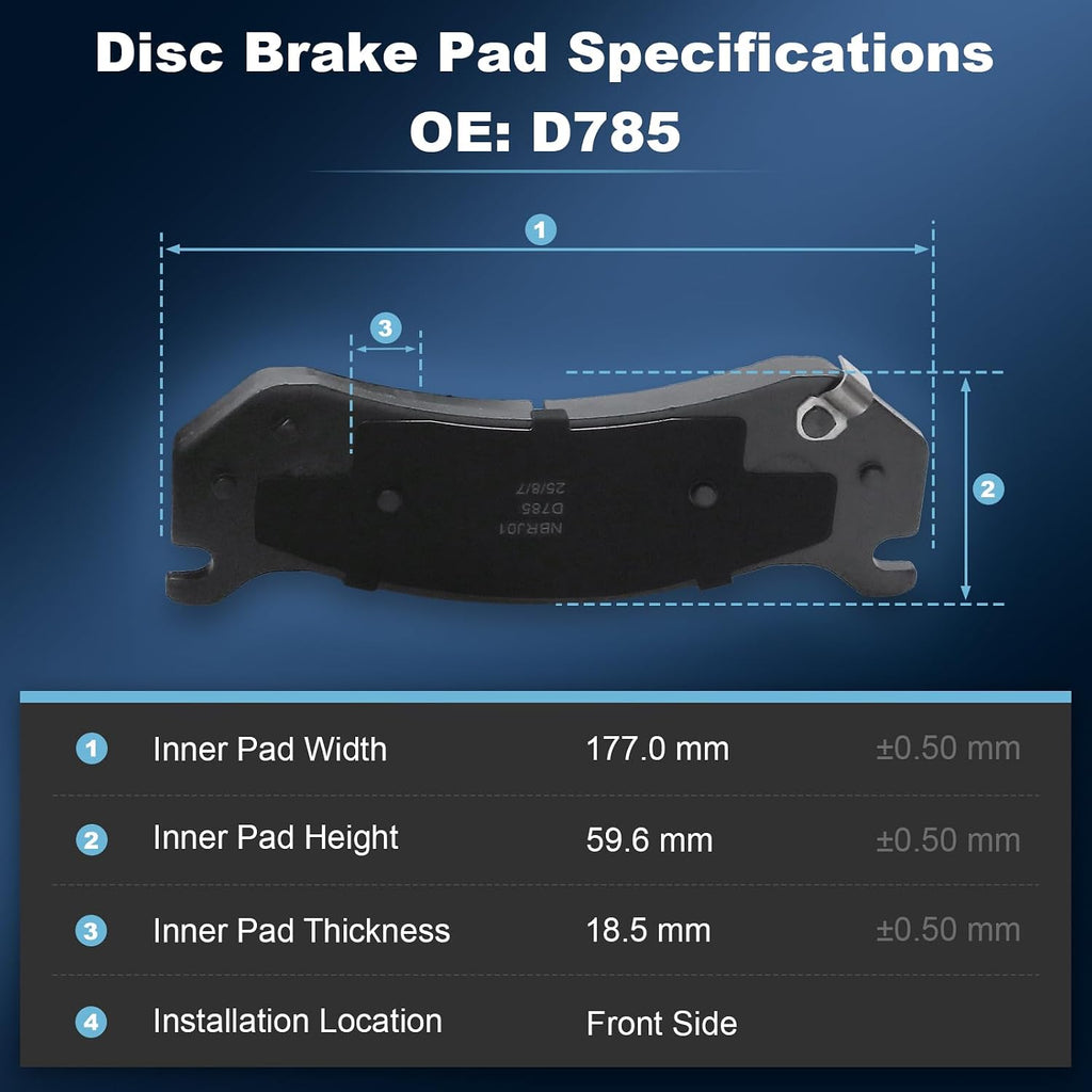 Front Drilled and Slotted Disc Brake Rotors & Ceramic Brake Pads Kit Fit for Cadillac 02-06 Escalade/ESV/EXT; for Chevy 00-06 Silverado/Suburban/Tahoe; for GMC 99-06 Sierra, 00-06 Yukon