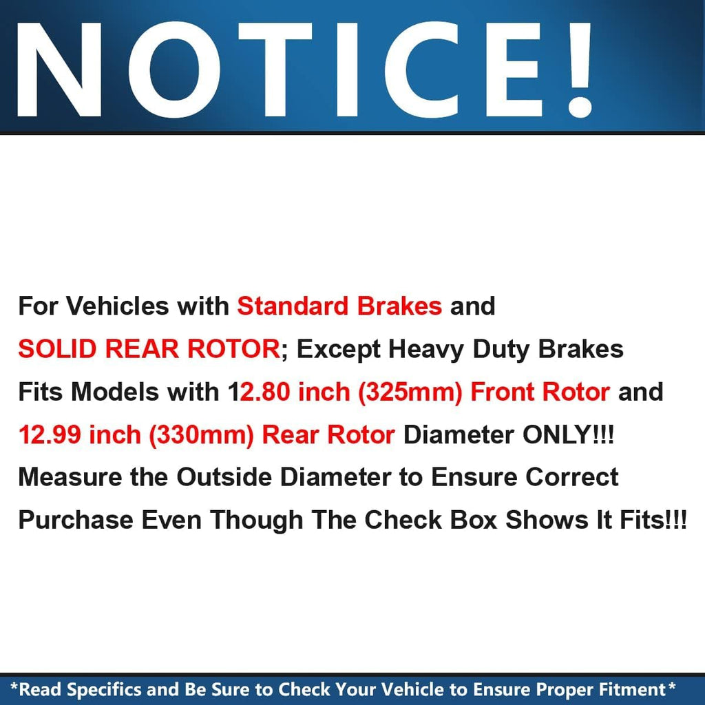 Detroit Axle - Brake Kit for 2012-2019 Ford Flex, 2011-2019 Explorer Taurus, 2011-2012 Lincoln MKS, Drilled Slotted Disc Brake Rotors Ceramic Brakes Pads: 12.80' inch Front and 12.99' Inch Rear Rotor