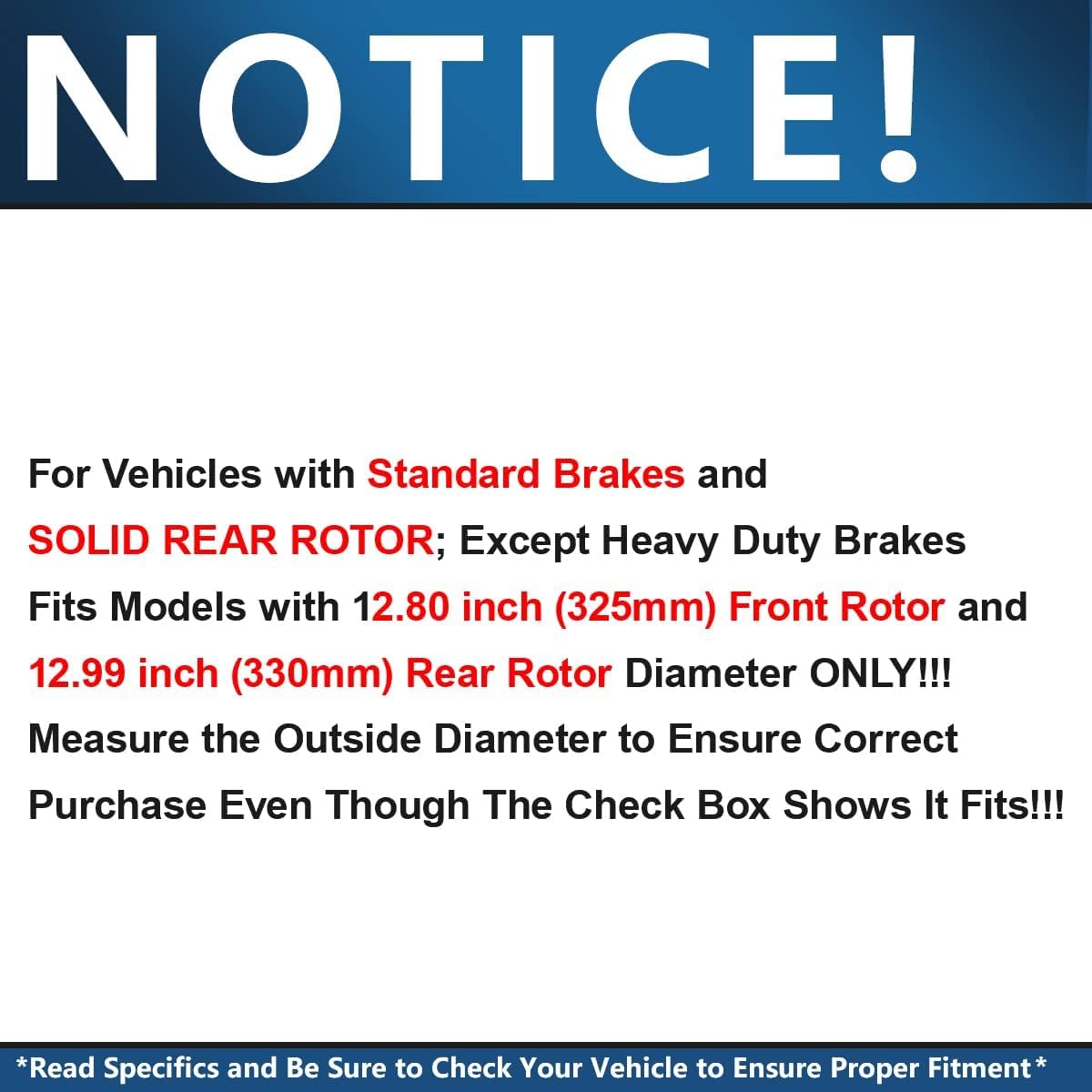 Detroit Axle - Brake Kit for 2012-2019 Ford Flex, 2011-2019 Explorer Taurus, 2011-2012 Lincoln MKS, Drilled Slotted Disc Brake Rotors Ceramic Brakes Pads: 12.80' inch Front and 12.99' Inch Rear Rotor