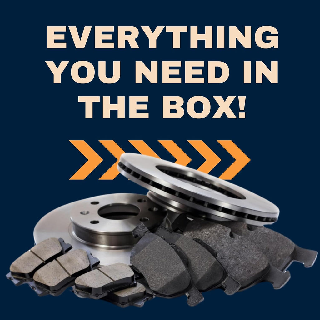 8Pcs Front Brake Pads and Rotors Kit Brakes and Rotors Replacement Brake Pads Ceramic & Brake Rotors fits Chevrolet Silverado 3500 2001-2006 fits Chevy Silverado 3500 2001-2006