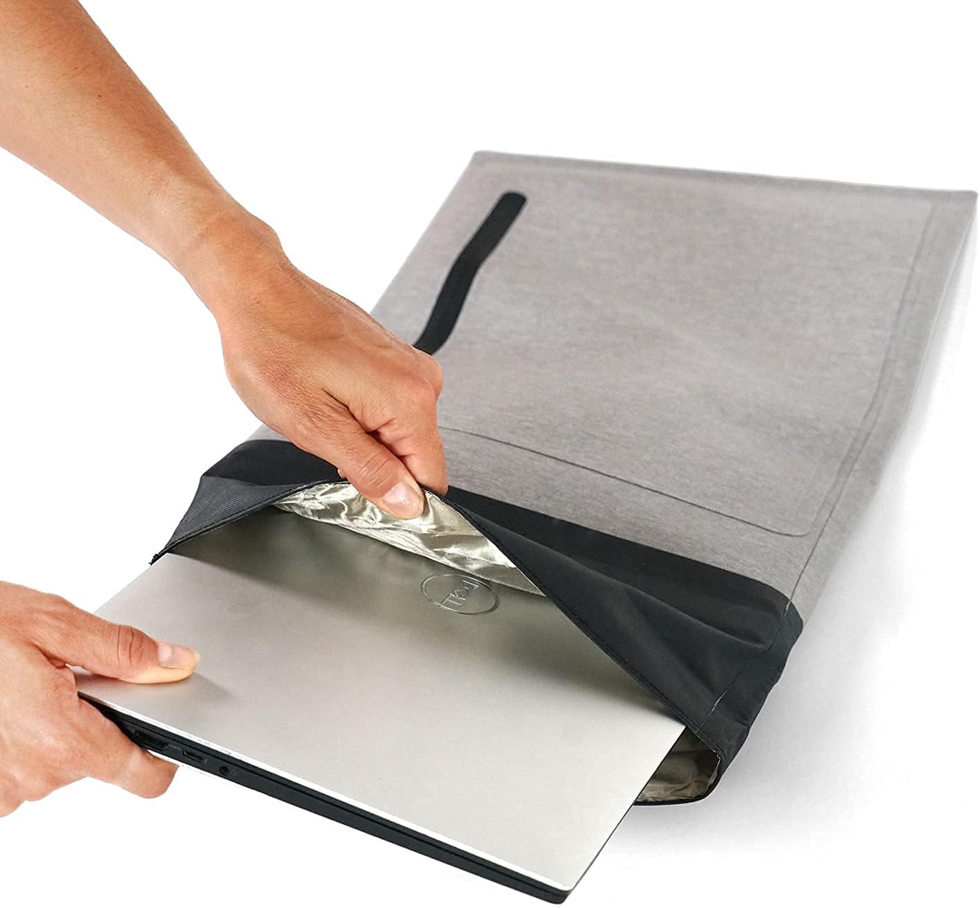 Mission Darkness Dry Shield Faraday Laptop Sleeve // Slim Waterproof Bag for Laptop Computers, RF Shielding Liner, Felt Padding, Magnetic Roll Closure, Signal Blocking, Anti-Hacking, Data Security