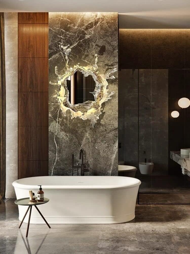 Modern LED Wall Lamp Wall Decoration Vanity Mirror Lamp LED Splash Wall Mount Lighting Indoor Wall Lamp, Compatible with Bedroom Bathroom Living(Gold,Silver)