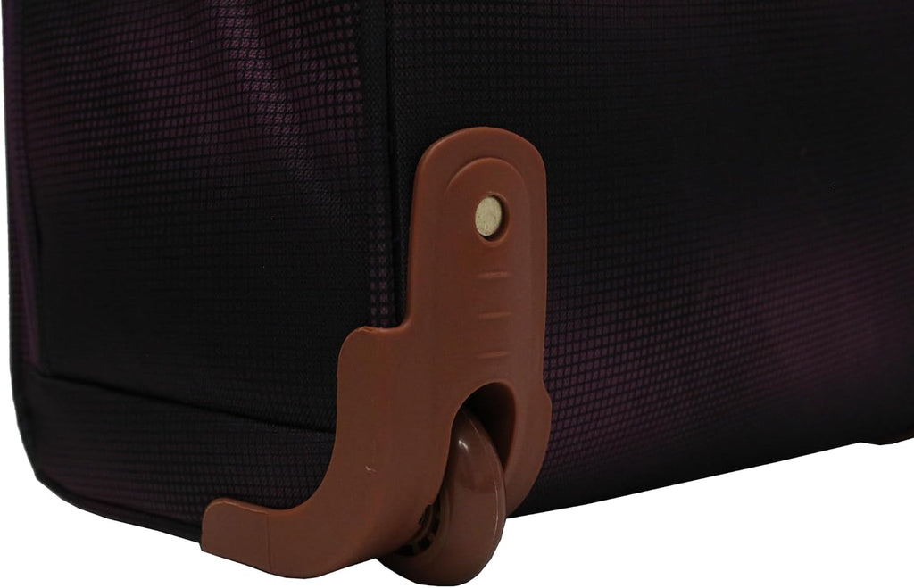 Steve Madden Designer 15 Inch Carry on Suitcase- Small Weekender Overnight Business Travel Luggage- Lightweight 2- Rolling Spinner Wheels Under Seat Bag for Women (Shadow Purple)
