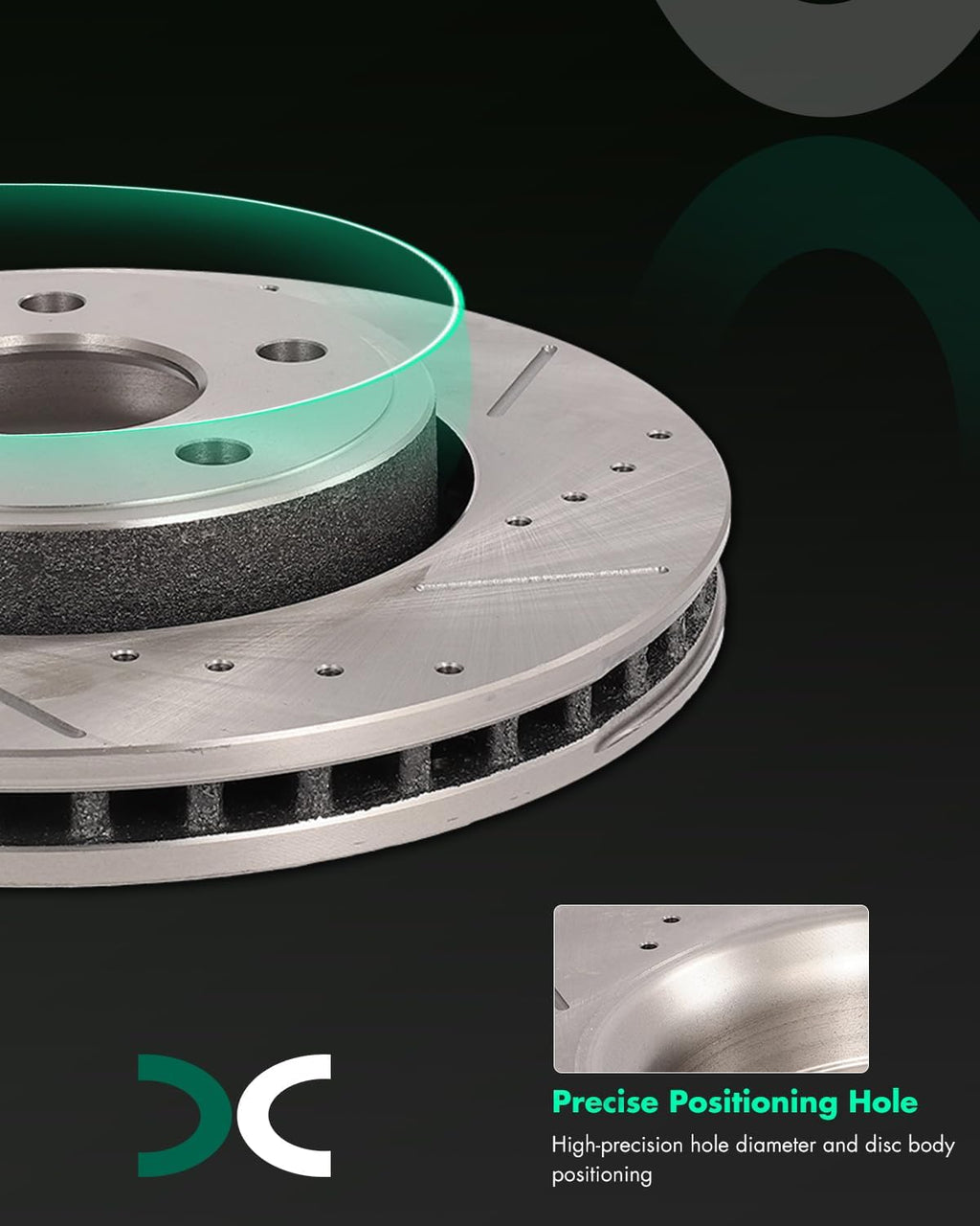 SCITOO Brake Kits For Dodge For Durango 2011-2020,For Jeep For Grand Cherokee 2011-2020 Front Drilled & Slotted Disc Brakes Rotors and Semi Metallic Brakes Pads Replacement:53062;D1455-8856
