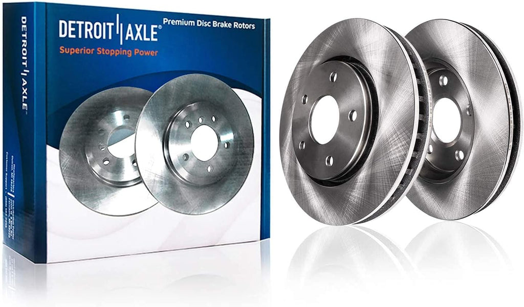 Detroit Axle - Front Brake Kit for 09-10 Dodge Ram 1500, 11-18 Ram 1500, 19-23 Ram 1500 Classic, Disc Brakes Rotors Ceramic Brakes Pads Right Brake Caliper Replacement : 13.23 inch Front Rotor