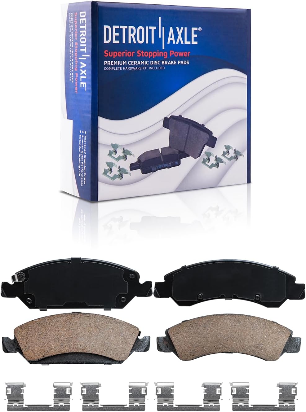 Detroit Axle - 2WD Front Brake Kit for Silverado Sierra Yukon XL 1500 Cadillac Escalade ESV GMC Chevy Tahoe, 12.99'' inch Disc Brake Rotors Ceramic Brake Pads Wheel Bearing Hubs Tie Rods Replacement