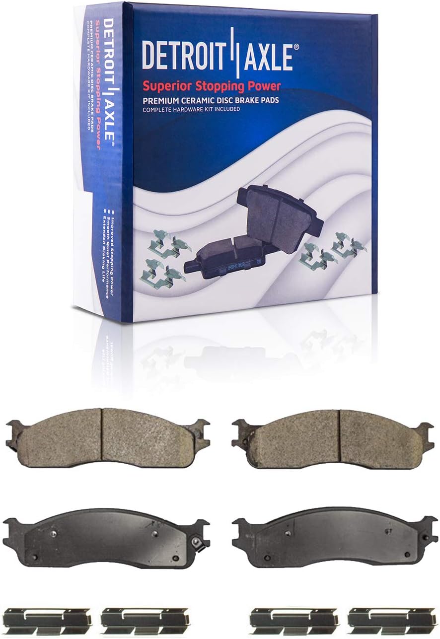 Detroit Axle - Front Brake Kit for 2003-2008 Dodge Ram 2500 3500 Disc Brake Rotors Brake Calipers Ceramic Brakes Pads 2004 2005 2006 2007 Replacement [13.91 inch Rotors]