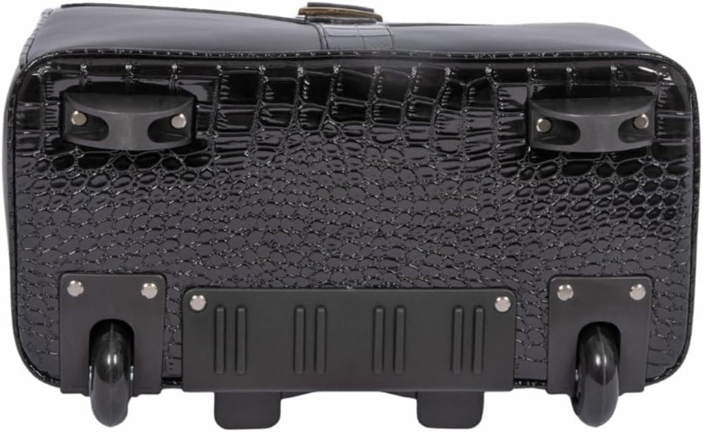 JKM and Company Alligator Compatible With Computer iPad, Laptop Tablet Rolling Tote Bag Briefcase Carryall Bag | Compatible With, Computer, iPad, Laptop, Tablet, Rolling