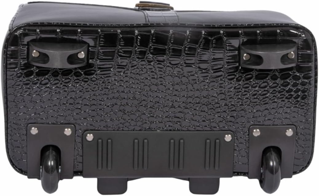 JKM and Company Alligator Compatible With Computer iPad, Laptop Tablet Rolling Tote Bag Briefcase Carryall Bag | Compatible With, Computer, iPad, Laptop, Tablet, Rolling