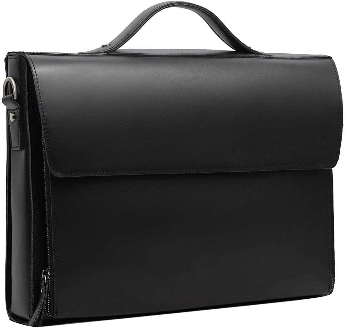 Leathario Leather Briefcase for Men Leather Laptop Bag Shoulder Messenger Bag Business Work Bag