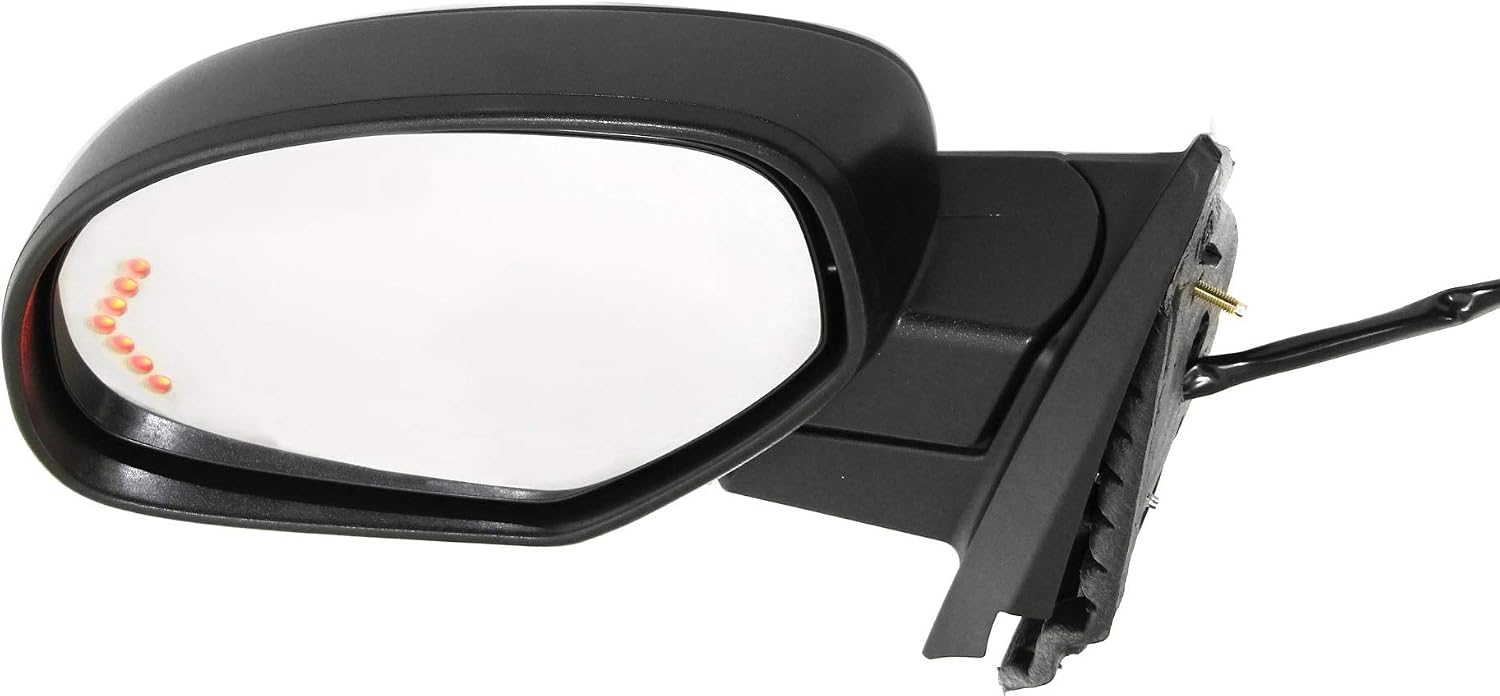 Kool Vue Left Power Heated Mirror for Chevrolet Silverado 1500 GMC Sierra 1500 2007-2013 Power Fold With Signal Light & Puddle Lamp; Without Blind Spot Monitor, Memory & Auto-Dim with 2 Caps New Body
