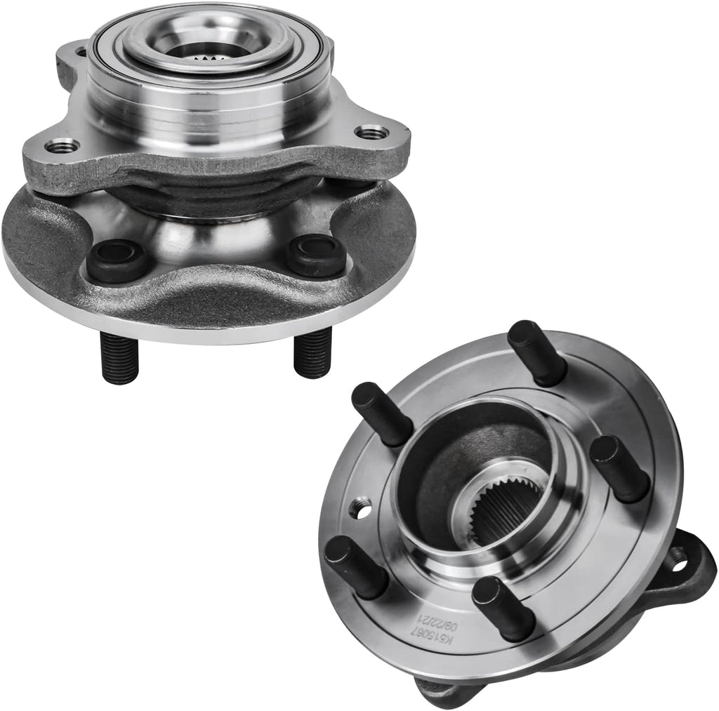 Detroit Axle - Front and Rear Disc Rotors Ceramic Brake Pads Wheel Hub and Bearing Replacement for Land Rover LR3 Range Rover Sport - 12pc Set
