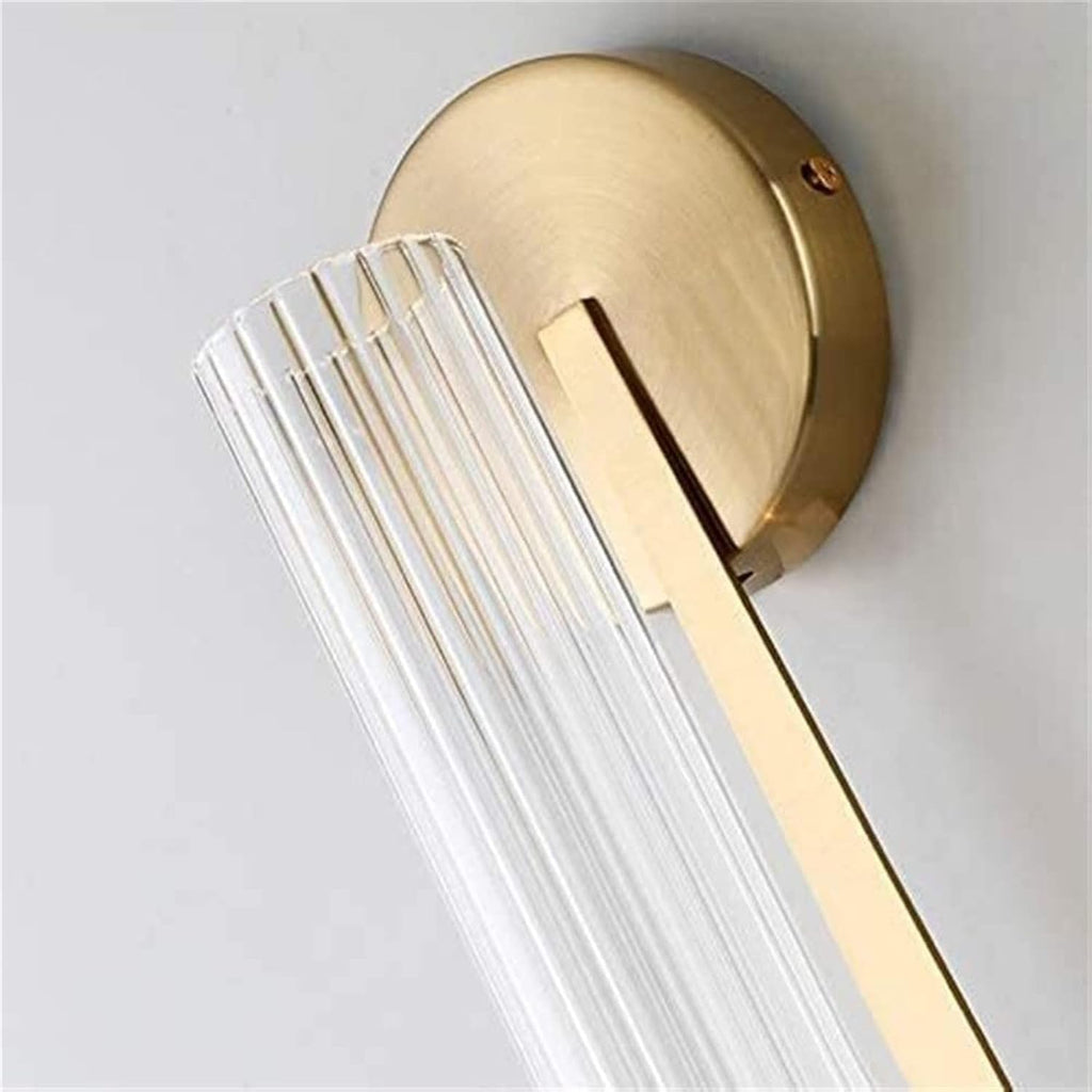 Modern 1 Bulb Gold Wall Sconce Creative LED Wall Lamp Tubular Clear Glass Wall Lighting Fixture for Bathroom Bedroom Living Room Corridor Hotel, Silver