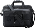 TIDING Full Grain Leather Briefcase For Men 17 Inch Laptop Case Business Travel Office Messenger Shoulder Bag