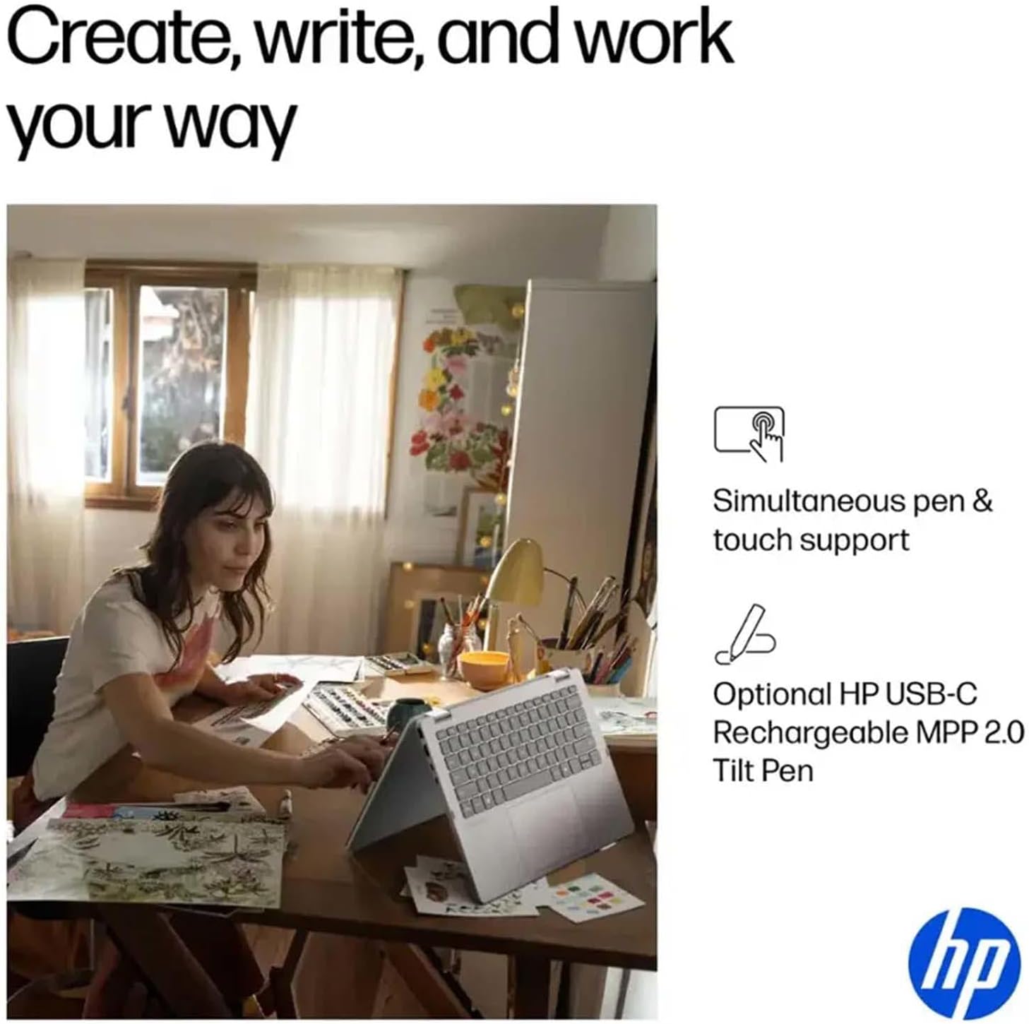 HP OmniBook 5 Flip 2-in-1 Business Laptop - 14' 2K Touchscreen Laptop - Intel Core 7-16GB LPDDR5 RAM - 2TB SSD - 5MP IR Camera | Wi-Fi 6E | Microsoft Copilot | Windows 11 Pro - Glacier Silver