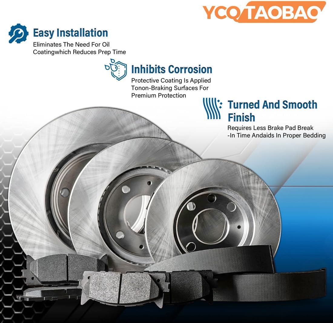 Rotor and Brake Pad Kit Rear 1PC Compatible with Chevy Silverado 1500 2004-2004 Compatible with Chevrolet Silverado 2500 1999-2009 Compatible with Chevy Silverado 2500 1999-2009