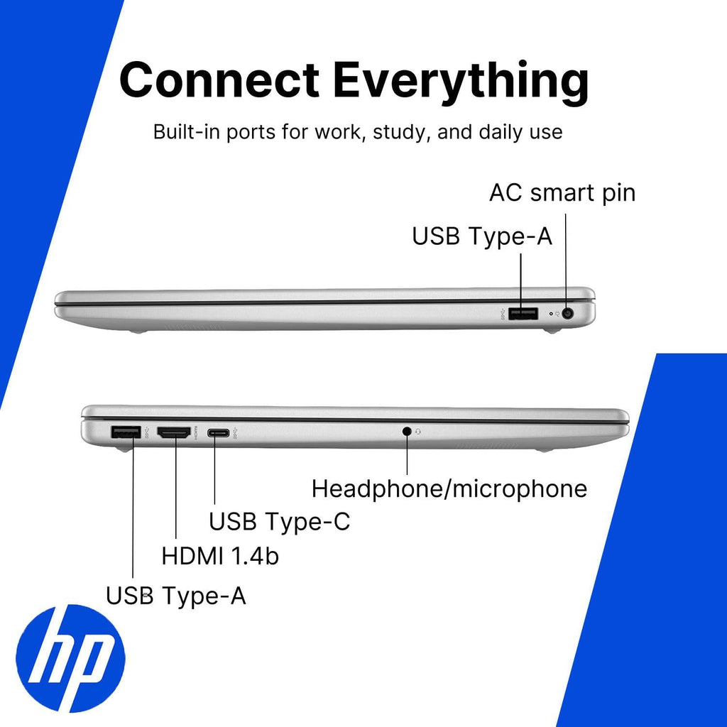 HP 15.6' 2026 Edition FHD Laptop Computer • 13th Gen Intel 8 cores i3 CPU • 8GB RAM • 256GB PCle SSD • Fingerprint Reader • Fast Wi-Fi 6 • Windows 11 • for Business & Student