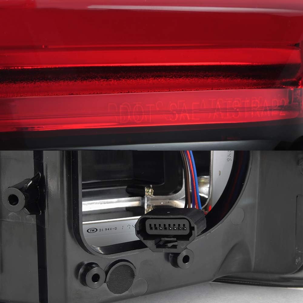 AKKON - For 2015-2017 Ford F150 Full LED Daytime Running Lamp Bar Tail Lights Chrome Housing Red Clear Lens Full Set