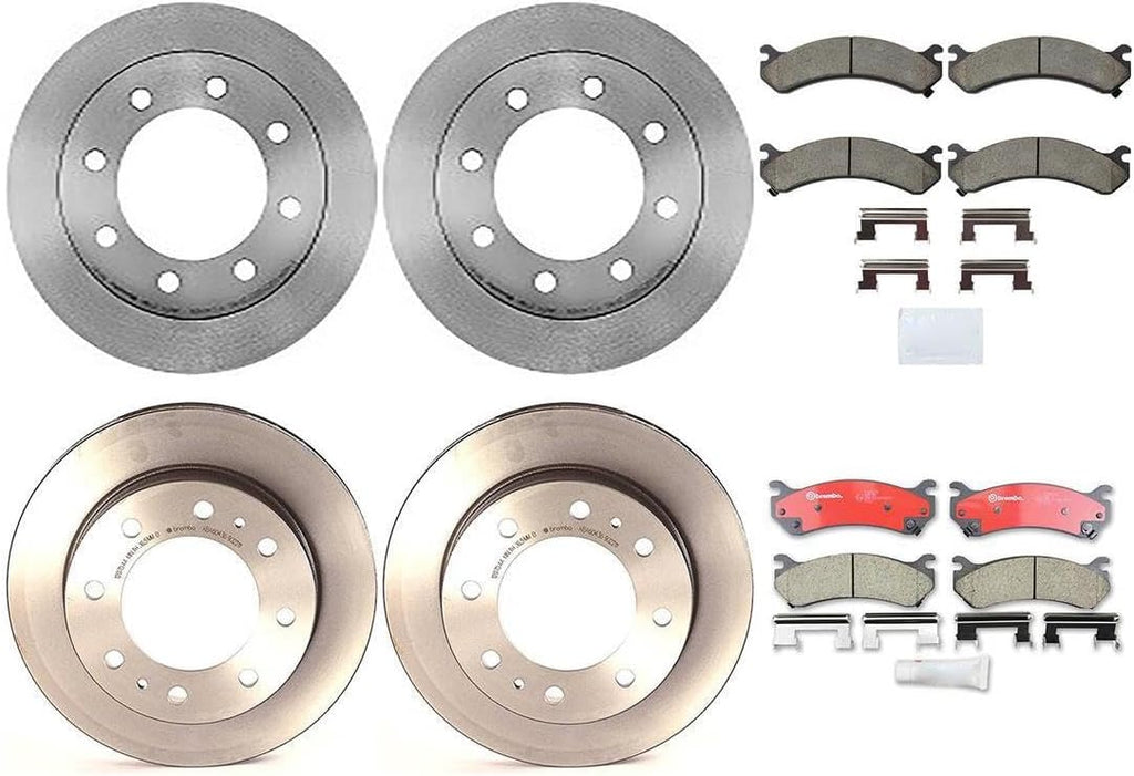 8Pcs Brakes Kit Front Rear Disc Brake Rotors Brakes Pads for Chevrolet Avalanche 2500 2002-2006 for Chevy Avalanche 2500 2002-2006 for Chevrolet Silverado 2500 2002-2004