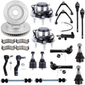 ECCPP - 23PCS Front Upper Control Arm Idler Pitman Arm Tie Rod End Sway Bar Link Wheel Hub Brake Kit For Cadillac Escalade For Chevy Silverado 1500 Suburban Tahoe Avalanche For GMC Sierra 1500 Yukon