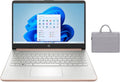 HP 14' HD Laptop | Intel Celeron N4120 Processor | Intel UHD Graphics| One Year Office 365 | Rose Gold| 4GB RAM | 128GB SSD | Windows 11 S | Bundle with Grey Bag