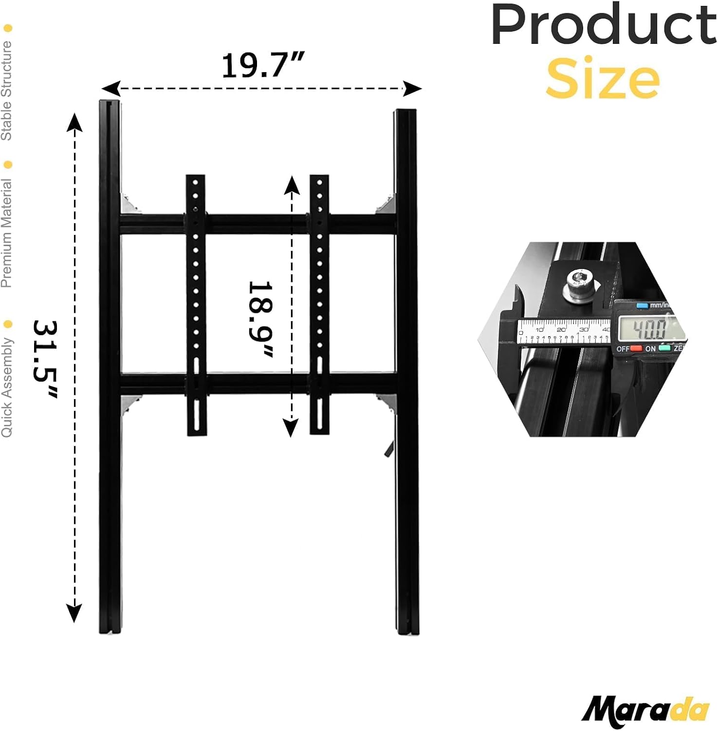 Marada Racing Simulator Cockpit Stable Adjustable Sim Monitor Stand, Racing Wheel Stand fit for Logitech G25 G29 G923, for Thrustmaster,for Fanatec,Support Screens from 27 to 65 inches Without Cockpit