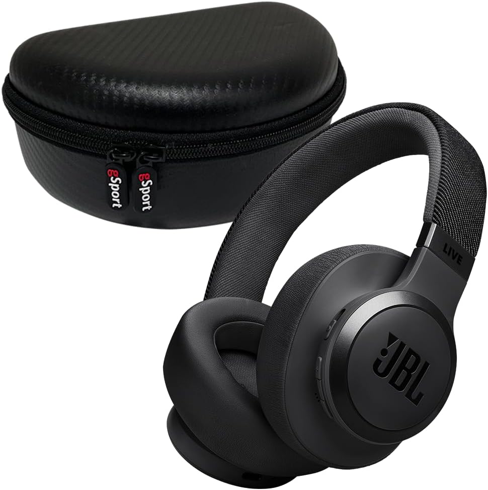 JBL Live 770NC Wireless Over Ear Noise Cancelling Headphone Bundle with gSport Case (Black)