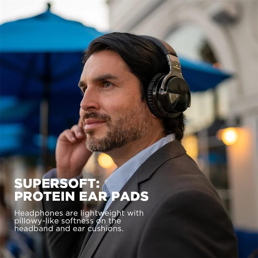 ANC Active Noise Cancelling Wireless Bluetooth Over-Ear Headphones 40Mm Speakers Hi-Fi Stereo Foldable On-Ear Headsets with Mic, 30H Playtime,Green