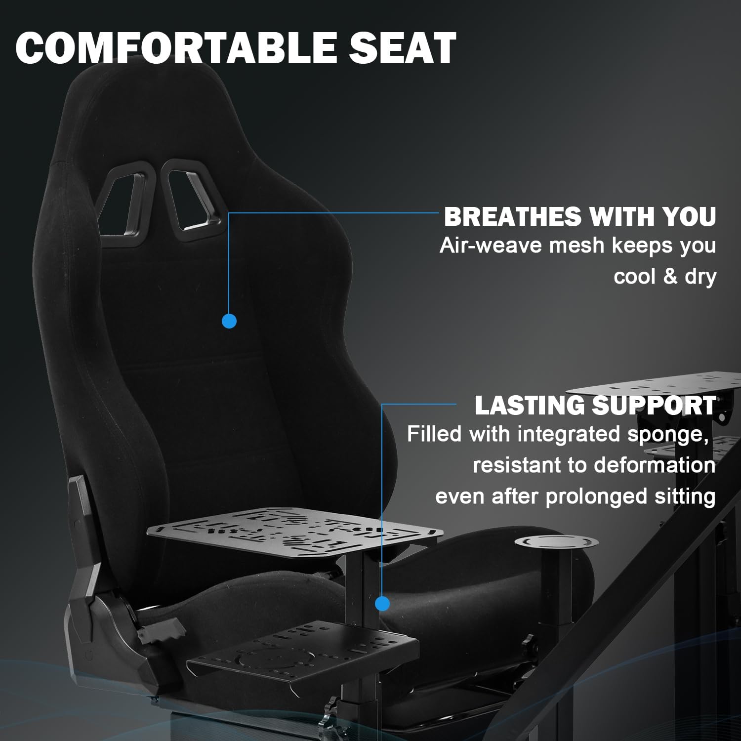 Anman Pro Flight Racing Simulator Cockpit with Triple Monitor Stand, Adjustable Frame for Direct Drive Wheels (≤10Nm), Fits 27/32 inch Screens