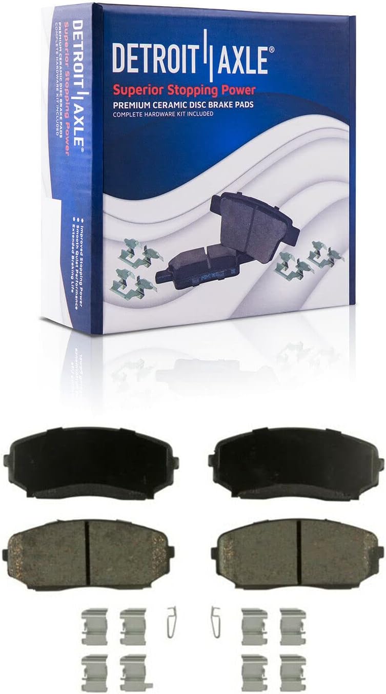 Detroit Axle - Front and Rear Disc Brake Rotors and Pads Wheel Bearings and Hubs Replacement for 2007 2008 2009 2010 Ford Edge Lincoln MKX - 14pc Set