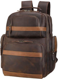 TIDING Men's Vintage Leather Backpack 15.6' Laptop Bag Large Capacity Business Travel Hiking Shoulder Daypacks
