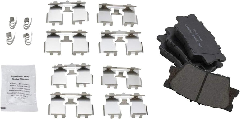 TRQ Performance Rear Brake Pad and Rotor Set Ceramic Drilled Slotted Coated Rotors Calipers Compatible with 2006-2011 Toyota RAV4