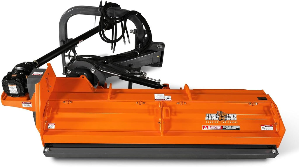 MechMaxx 86' Heavy Duty PTO Drive 3 Point Offset Ditch Bank Verge Flail Mower for 90-120HP CAT 2 Tractor, 130'' Offset Distance,55°/90° Rotation Angle, 20 Hammers, Model VBM86