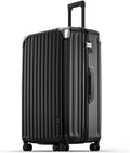 LEVEL8 Grace Luggage, 28 Inch Hardside Suitcase, Abs+Pc Harshell Spinner Luggage with Tsa Lock, Spinner Wheels, Black, 28 Inch