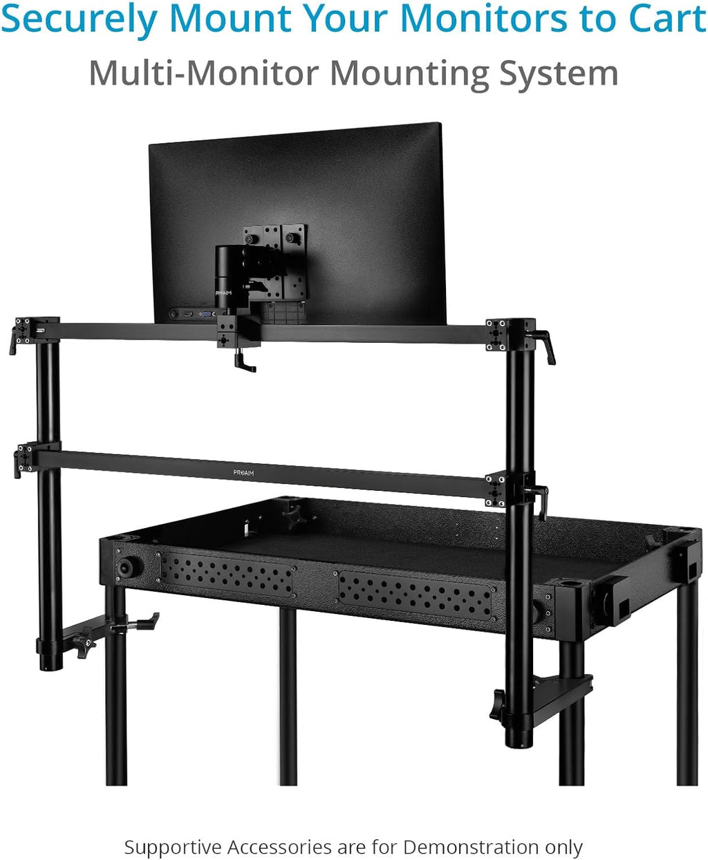 PROAIM Multi Monitor Mounting System for Video Camera Production Carts. 5/8' Baby Pin Mount. Clamping Range: 38mm. Payload up to 27kg/60lb. (P-MLMT-M2)