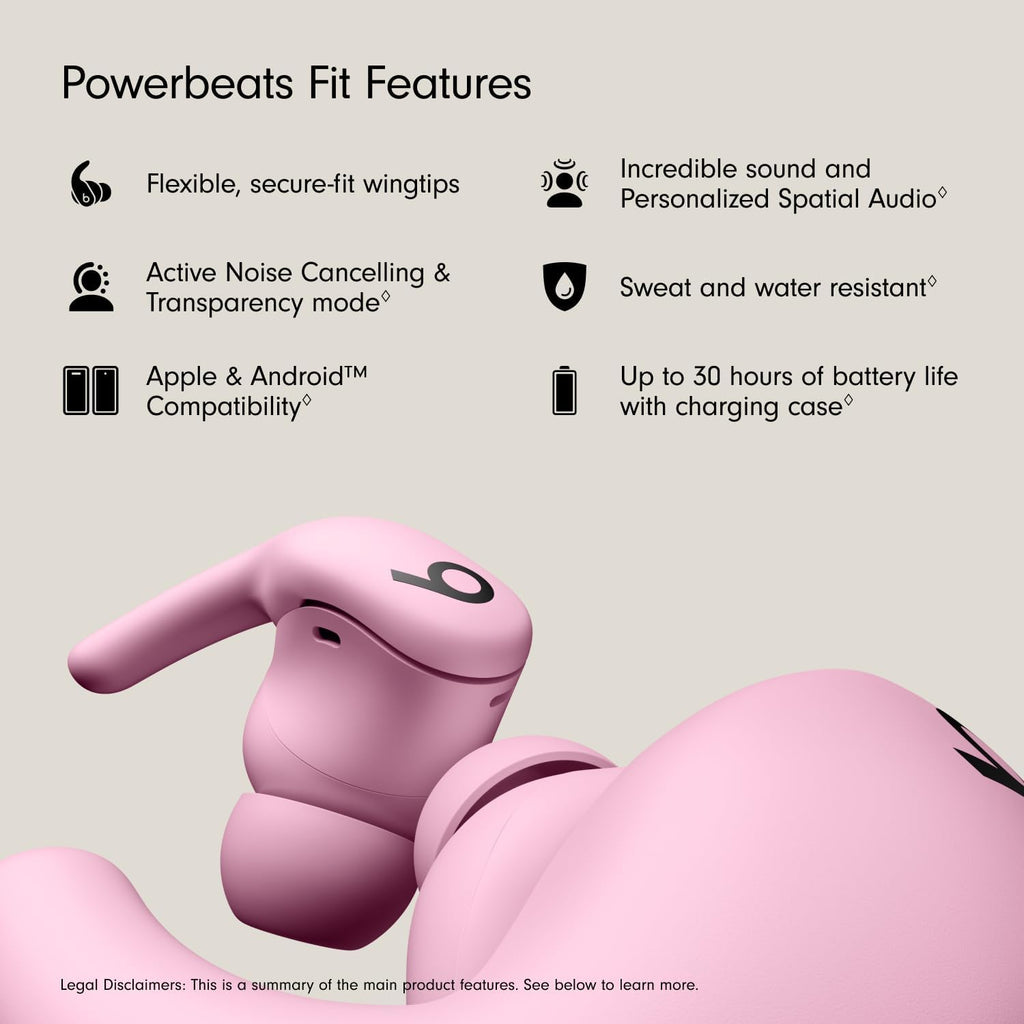 Beats - Powerbeats Fit - Wireless Noise-Cancelling Workout Earbuds with Ultimate Secure Fit with AppleCare+ (2 Years) - Jet Black