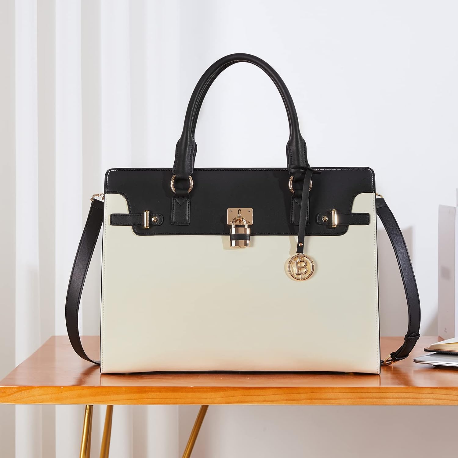 BOSTANTEN Briefcase for Women 15.6 inch Leather Laptop Bag Vintage Slim Lawyer Business Bag Stylish Work Purse