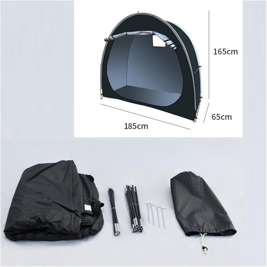 Bike Cover Waterproof Outdoor Travel Bike Storage Shed Tent Dimensions 200x80x165CM For Motorcycle, Garden Tools, Lawn Mower(B)