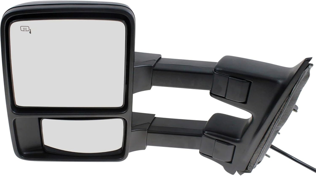 Kool Vue Driver Side Power Heated Towing Mirror, Driver Side Mirror Replacement for Ford F-250 F-350 Super Duty 2010-2016 Power Fold With Signal Light & Memory, Without Blind Spot Monitor Auto Extend