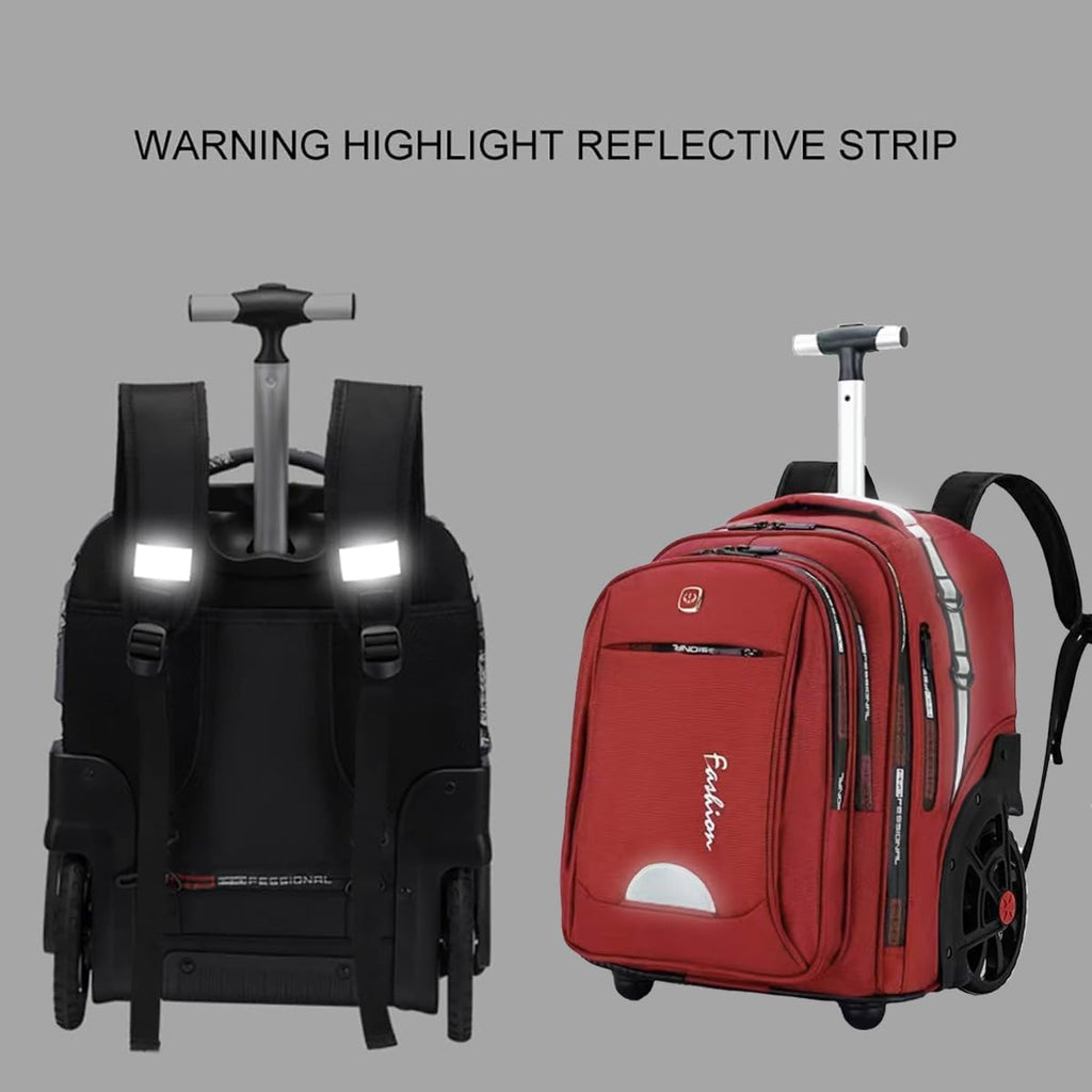 Rolling Backpack for Women, 22 Inch Backpack with Wheels for Business, College Student and Travel Commuter, Large Backpack on Wheels for Work (red)