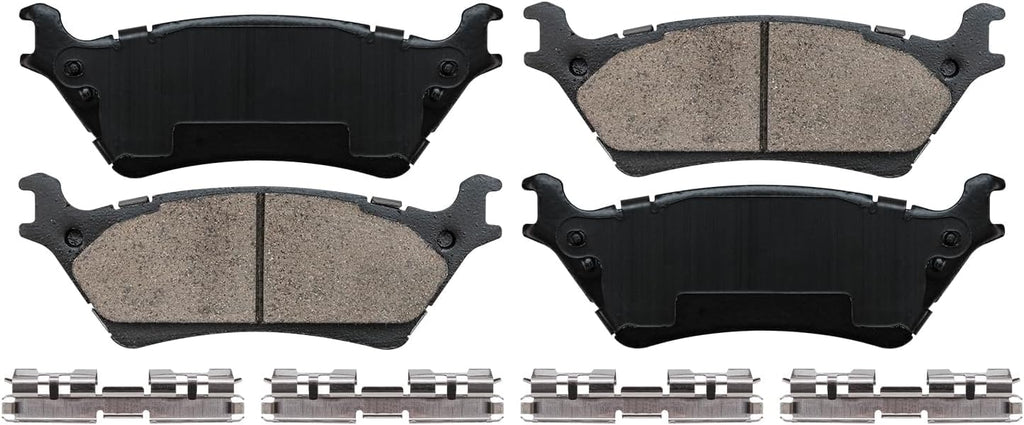 Detroit Axle - Rear Brake Kit for 2012 2013 2014 2015 2016 2017 2018 2019 2020 Ford F-150 [w/Manual Parking Brake] Disc Brake Rotors Ceramic Brakes Pads: 13.70' inch Rotor